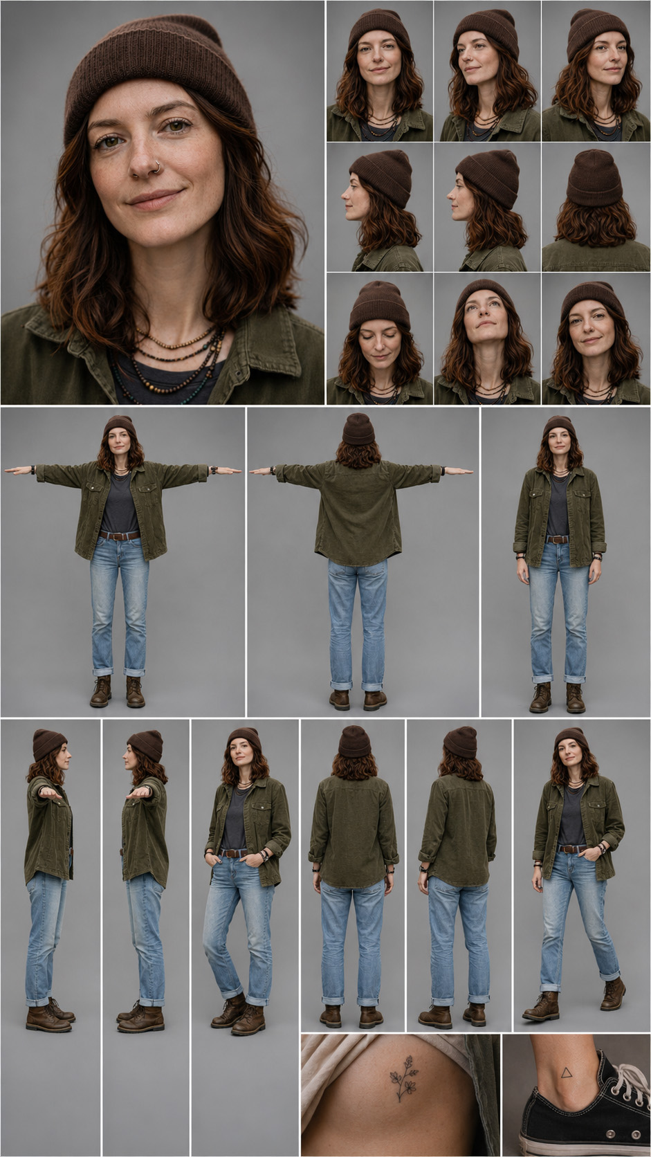 Female character reference sheet